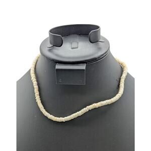 Vintage Genuine Puka Shell Barrel Clasp 16" Choker Necklace